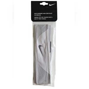 Nike Running High Contrast White/Grey Headband New